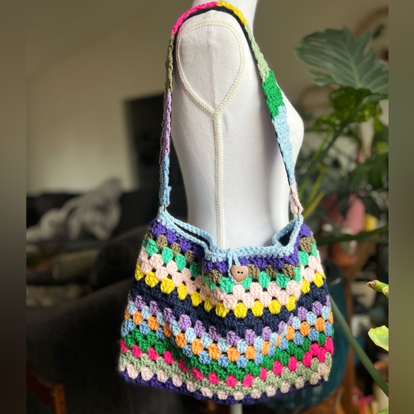 Handbags - Colorful Crochet Shoulder Bag